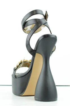 Can You Keep Up WomensChain Accent Cylinder Platform Heel Sandals -Bamboo Store Canyoukeepup 3