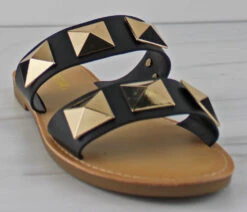 Cetus Women's Double Band Studded Slides