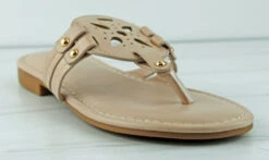 Forever Cheerful 82 Women's T-Strap Medallion Flat Sandal -Bamboo Store Cheerful82Nude