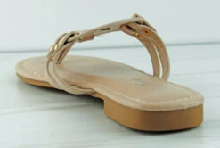 Forever Cheerful 82 Women's T-Strap Medallion Flat Sandal -Bamboo Store Cheerful82Nude 3