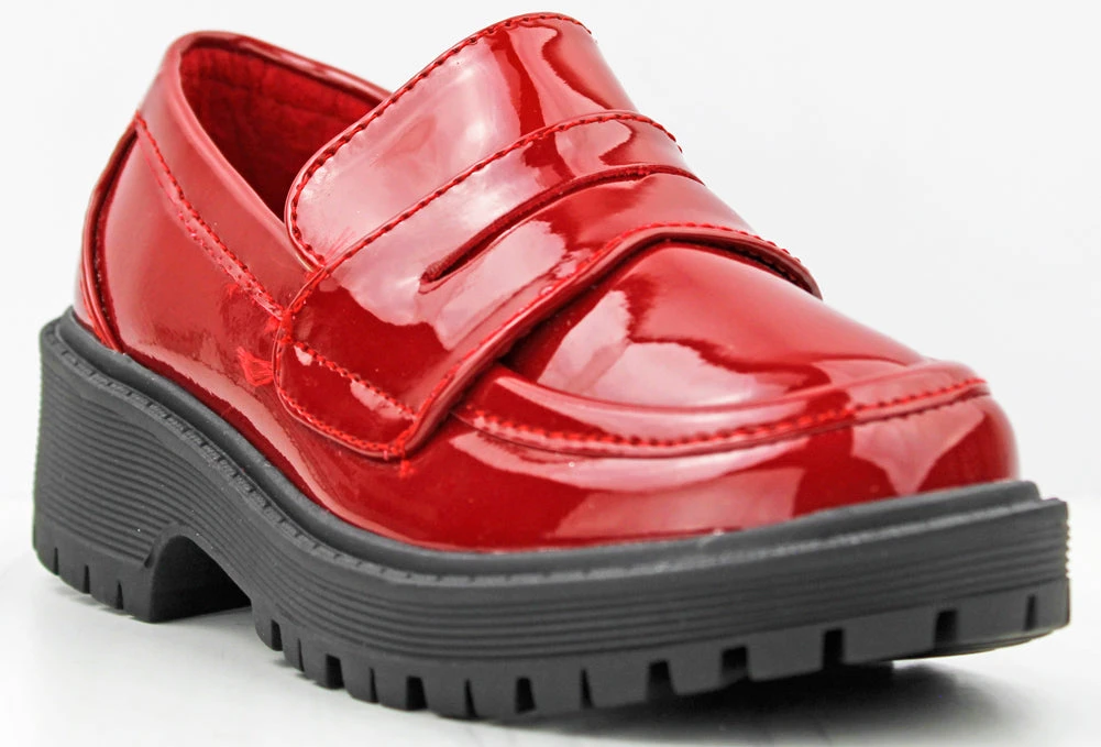 Chief 60K Little Girl's Patent Chunky Lug Sole Loafers 6 Chief 60K Little Girl's Patent Chunky Lug Sole Loafers - Image 4
