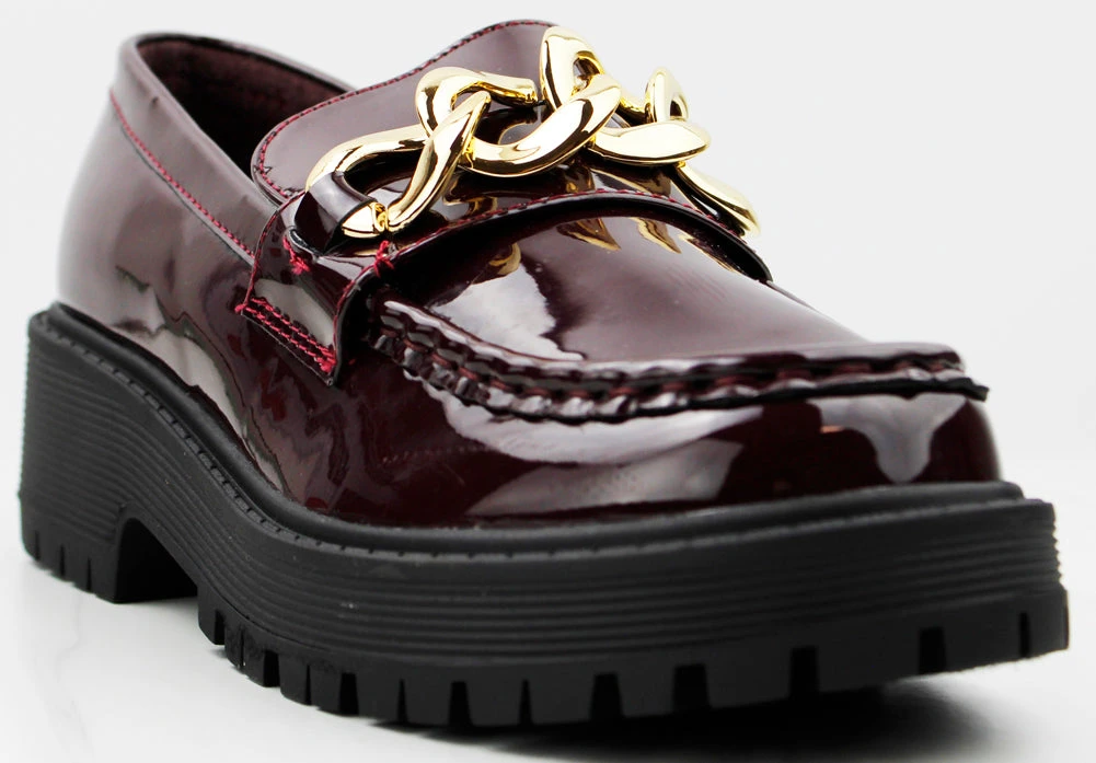 Forever Chief-63 Women's Platform Chain Accented Lug Sole Shoes 3 Forever Chief-63 Women's Platform Chain Accented Lug Sole Shoes