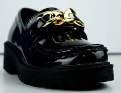 Forever Chief-63K Little Girls Platform Chain Accented Lug Sole Shoes