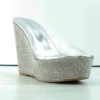 Bamboo Chosen 34 Womens Clear Strap Rhinestone Wedge Mules -Bamboo Store Chosen34 2