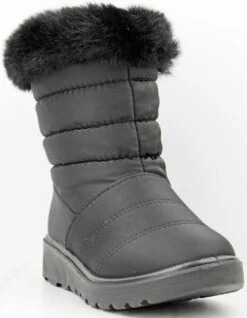 Chris 34K Little Girl's Fur Lined Weather Proof Padded Booties -Bamboo Store Chris 34k Black 1