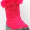 Chris 34K Little Girl's Fur Lined Weather Proof Padded Booties -Bamboo Store Chris 34k Fushia 1