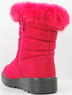 Chris 34K Little Girl's Fur Lined Weather Proof Padded Booties -Bamboo Store Chris 34k Fushia 2 1