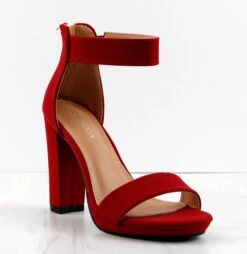 Claire-1 Womens Block High Heeled Open Toe Sandals -Bamboo Store Claire 1 2