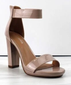 Claire-1 Womens Block High Heeled Open Toe Sandals -Bamboo Store Claire 1 2 266080f3 b21b 4b46 8926 7c2897e3363e