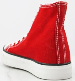 Forever Classic 12 Women's High Top Lace Up Canvas Sneakers -Bamboo Store Classic 12 Red 2