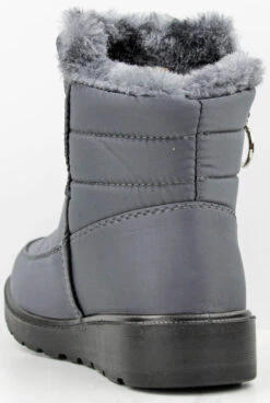 Coleen 99K Little Girl's Insulated Fur Lined Zip Up Rain/Snow Boots -Bamboo Store Coleen99k Grey 2