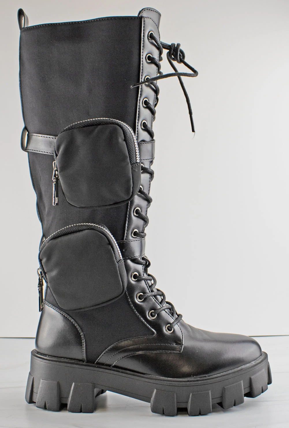 COMPACT-03 HI Women's Knee High Double Pouch Combat Boots 7 COMPACT-03 HI Women's Knee High Double Pouch Combat Boots - Image 5