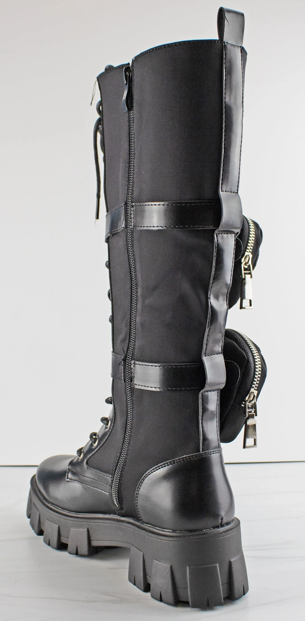COMPACT-03 HI Women's Knee High Double Pouch Combat Boots 8 COMPACT-03 HI Women's Knee High Double Pouch Combat Boots - Image 6