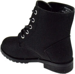 Cori Little Girls Rhinestone Lace Up Combat Boot -Bamboo Store CoriBlack 3