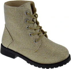 Cori Little Girls Rhinestone Lace Up Combat Boot -Bamboo Store CoriChampagne 1