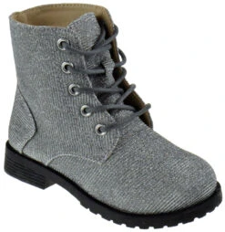 Cori Little Girls Rhinestone Lace Up Combat Boot