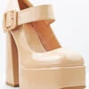 Bamboo Crane 09 Women's Platform Buckled Mary Jane Heel Pumps