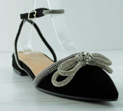 Dash 1 Women's Pointed Toe Glitter Bow Dress Flats