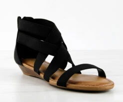 Forever Danielle 74 Womens Criss Cross Strappy Ankle Open Toe Wedged Sandals