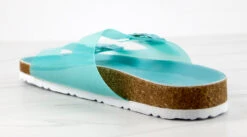 Defeat 68 Womens Double Strap Buckle Embellished Foot Bed Sandals -Bamboo Store Defeat68Blue 3