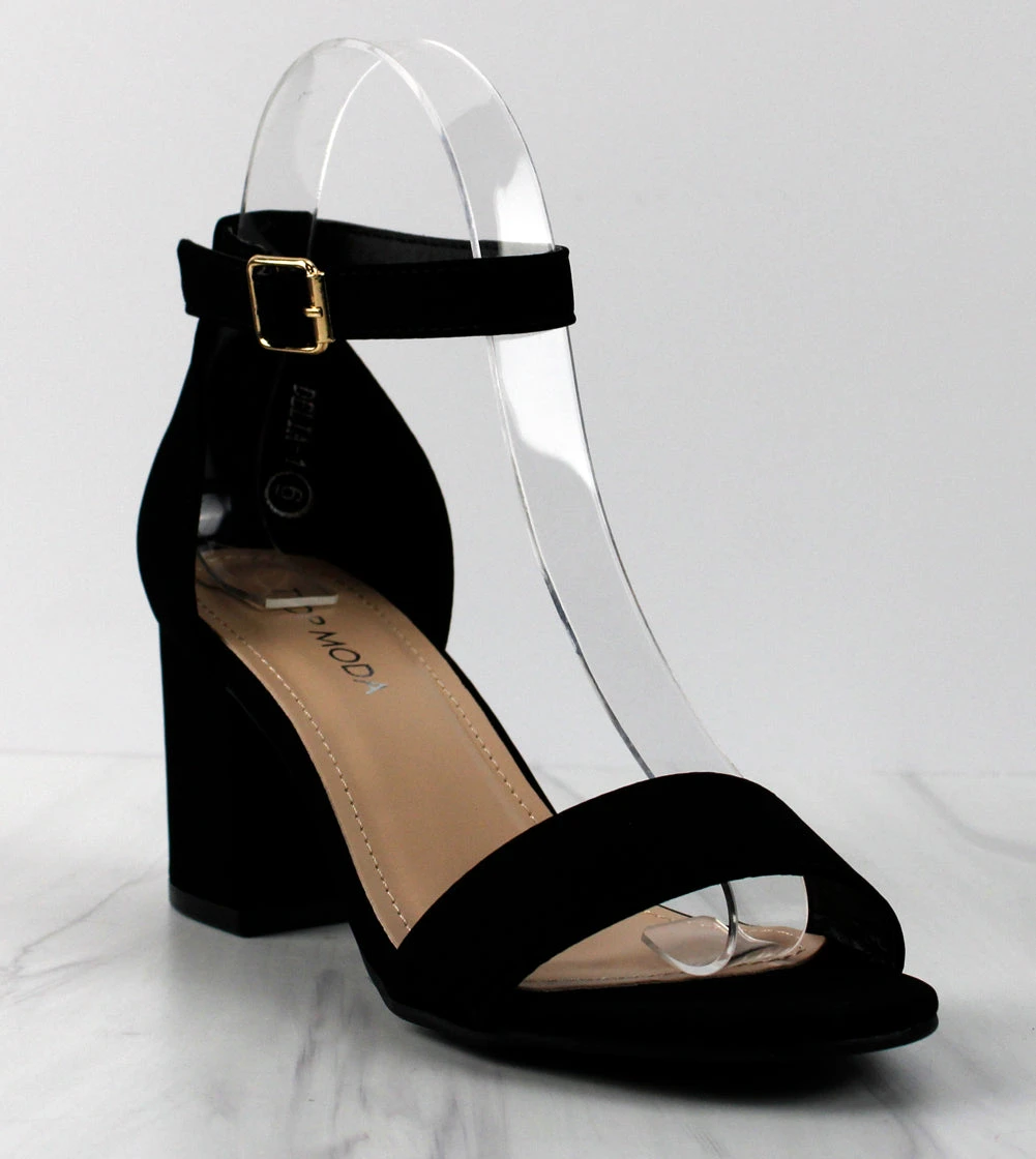 Delia-1 Women's Single Band Low Block Heeled Dress Sandals 3 Delia-1 Women's Single Band Low Block Heeled Dress Sandals