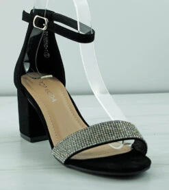 Diamond 1 Women's Single Strap Rhinestone Dress Heels