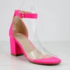 Diamond 3 Womens Open Toe Lucite Upper Strap Chunky Heels -Bamboo Store Diamond3HotPink 1