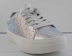 Forever Dolce 66 Women's Rhinestone Low-Top Lace Up Sneakers -Bamboo Store Dolce66 6