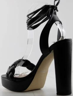 Donna Women's Strappy Chunky High Heels -Bamboo Store DonnaBlk 3