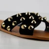 Forever Dorit 68 Womens Criss Cross Spike Embellished Strap Slip On Sandals -Bamboo Store Dorit68Black 1