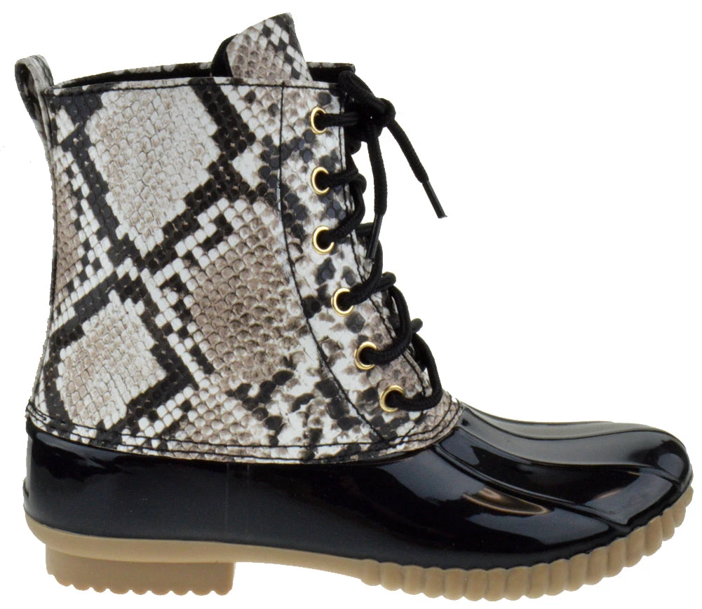 Dylan Women's Two Tone Rain Style Duck Boots 4 Dylan Women's Two Tone Rain Style Duck Boots - Image 2