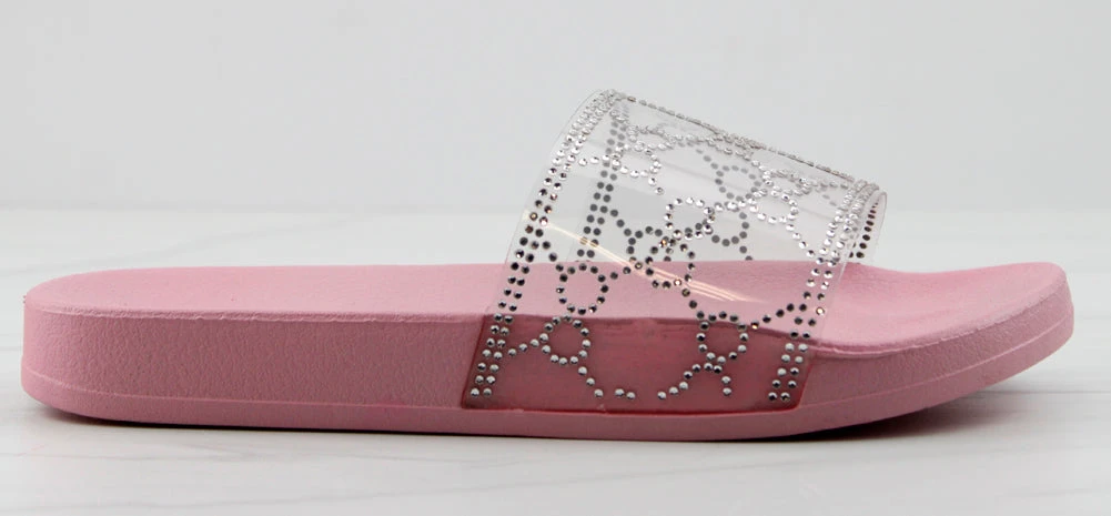 Extra Fly Womens Lucite Strap Rhinestone Embellished Slides 8 Extra Fly Womens Lucite Strap Rhinestone Embellished Slides - Image 6