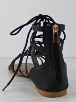 Bamboo Eclipse 09 Women's Lace Up Caged Gladiator Flat Sandals -Bamboo Store Eclipse09 3