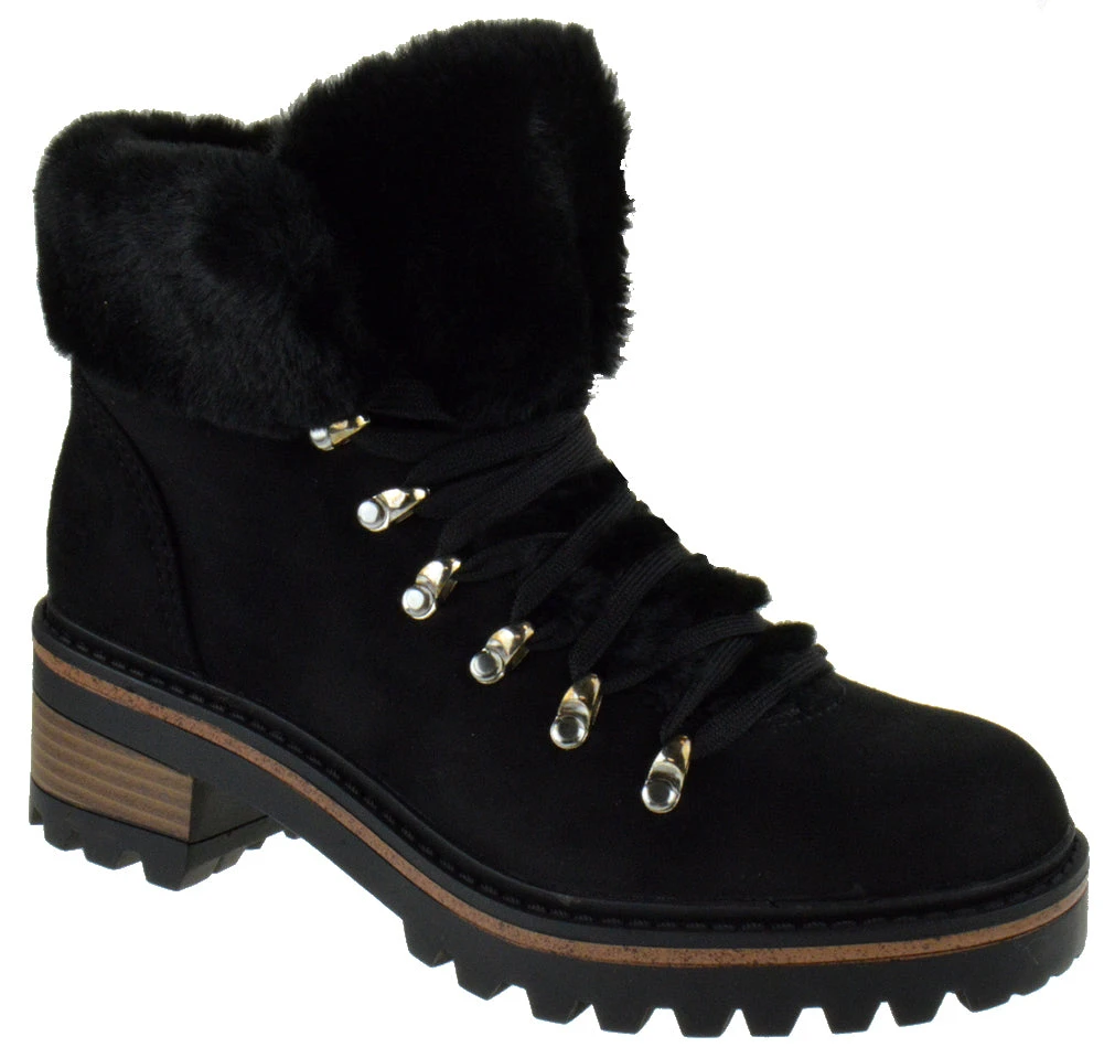 Bamboo Edison 05 Womens Lug Sole Fur Combat Boots 3 Bamboo Edison 05 Womens Lug Sole Fur Combat Boots