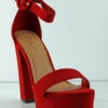 Bamboo Electrify 05 WomensAnkle Strap Platform Heels -Bamboo Store Electrify05Red