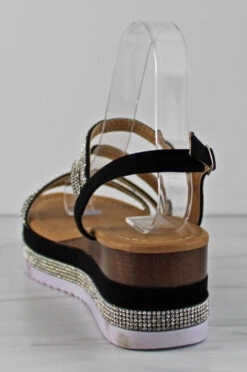 Forever Ellie 15 Women's Rhinestone Cross Band Platform Sandals -Bamboo Store Ellie15 3