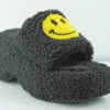 Envy 8 Women's Smiley Face Sherpa Platform Comfort Slippers -Bamboo Store Envy8Black