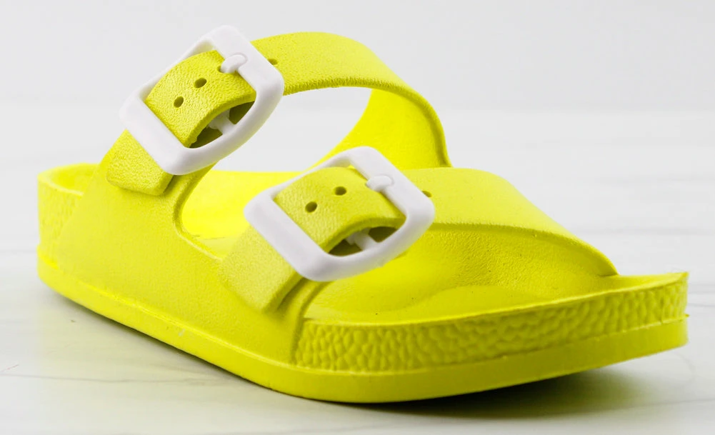 Estee Y Little Girls Two Strap Buckle Embellished Slip On Sandals 3 Estee Y Little Girls Two Strap Buckle Embellished Slip On Sandals