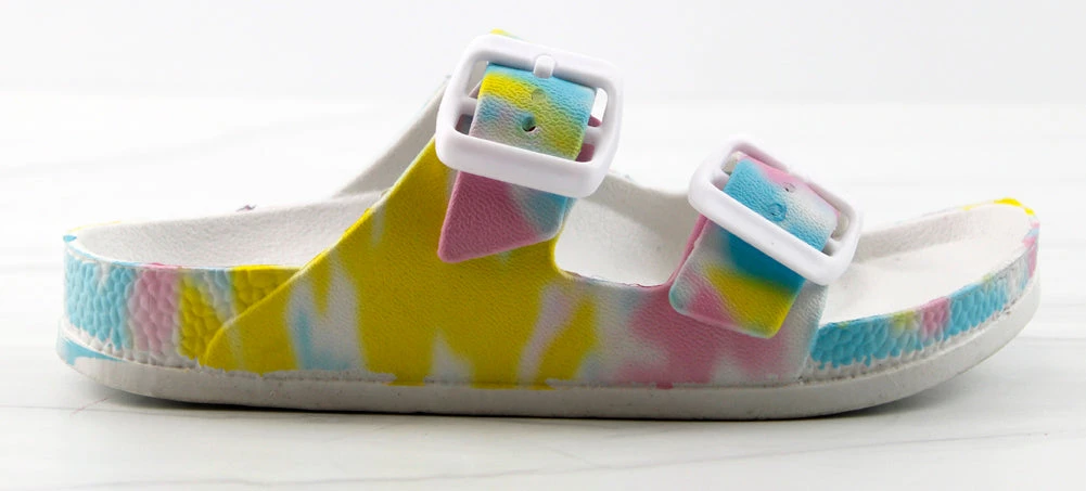 Estee Y Little Girls Two Strap Buckle Embellished Slip On Sandals 7 Estee Y Little Girls Two Strap Buckle Embellished Slip On Sandals - Image 5