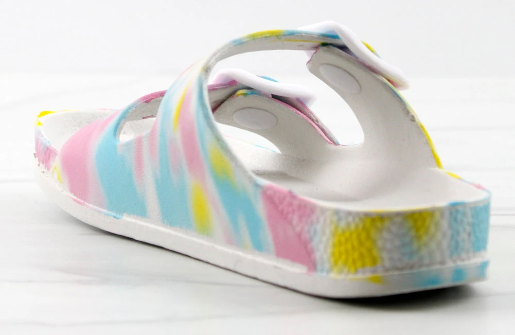 Estee Y Little Girls Two Strap Buckle Embellished Slip On Sandals 8 Estee Y Little Girls Two Strap Buckle Embellished Slip On Sandals - Image 6