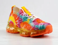 Flow 19K Little Girls Flyknit Lace Up Athletic Sneakers -Bamboo Store FLOW19KORANGETIEDYE 2