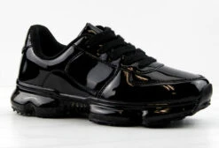 Forever Flow 27 Womens Patent Lace Up Sneakers