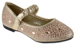 Fu 037 KmLittle Girl's Rhinestone BalletGlitter Flats -Bamboo Store FUChampagne 1