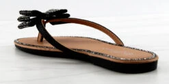 Forever Fannie 102 Womens Rhinestone Bow Embellished Thing Strap Sandals -Bamboo Store Fannie102Black 3