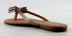 Forever Fannie 102 Womens Rhinestone Bow Embellished Thing Strap Sandals -Bamboo Store Fannie102Champagne 3