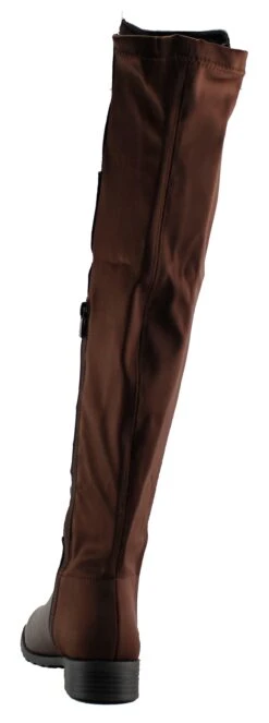 Forever Fifty 59 Womens Almond To Two Toned Zip Up Over The Knee Boots -Bamboo Store Fifty59Brown 3