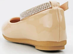 Flexible 50K Little Girl's Rhinestone Patent Ballet Flats -Bamboo Store Flexible 50k BeigePat 2
