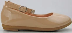 Flexible 50K Little Girl's Rhinestone Patent Ballet Flats -Bamboo Store Flexible 50k BeigePat 3