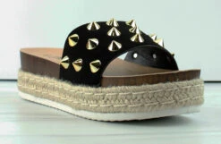 Forever Freedom 16 Womens Platform Studded Espadrille Sandals