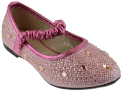 Fu 037 KmLittle Girl's Rhinestone BalletGlitter Flats -Bamboo Store Fu037Pink 1
